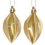 Ёлочные игрушки "Таинственное очарование" Капля 8 см-набор 2шт золото