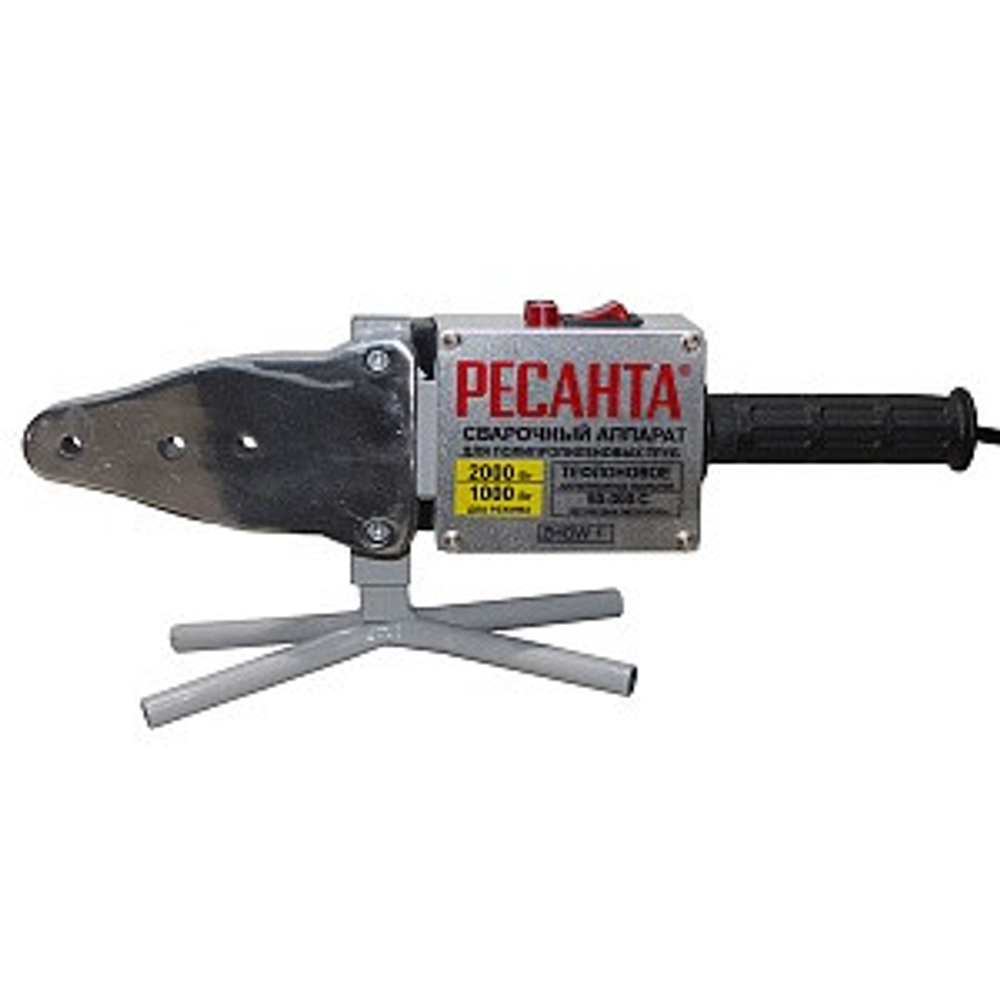 Аппарат для сварки ПВХ труб, 2,0 кВт, компл. насадок D 20, 25, 32 ,40, 50, 63, АСПТ-2000, "Ресанта" /65/55