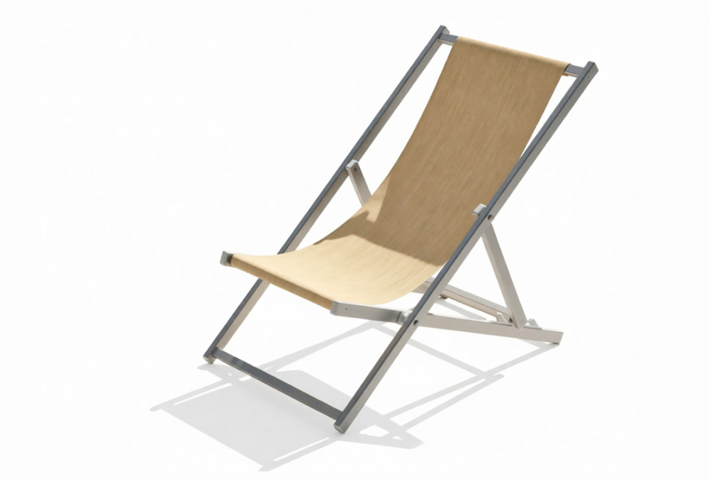 Кресло-шезлонг текстиленовое складное Magnani Sdraio, серебристый