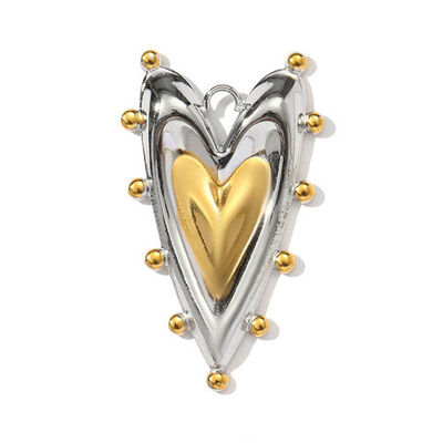 52238-б Подвеска "Сердце пойзон" 35*20мм, биколор