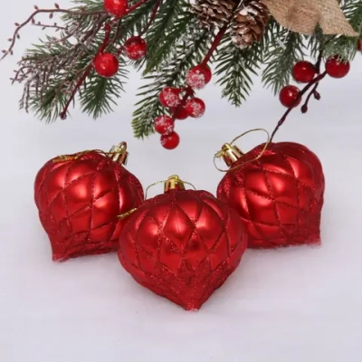 Ёлочные игрушки «Юла» 8 см (набор 3 шт), красный