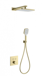 Душевая система с термостатом встраиваемая WONZON & WOGHAND, Брашированное золото (WW-D2017-B-BG)