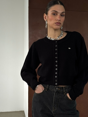 Черный вязаный кардиган MINI CLOSET