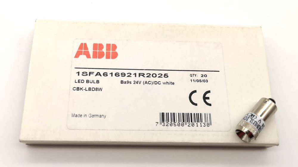 Сигнальная лампа (светодиод белый) ABB KA2-2025, 24В 1SFA616921R2025