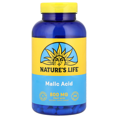 Nature's Life, яблочная кислота, 800 мг, 250 капсул