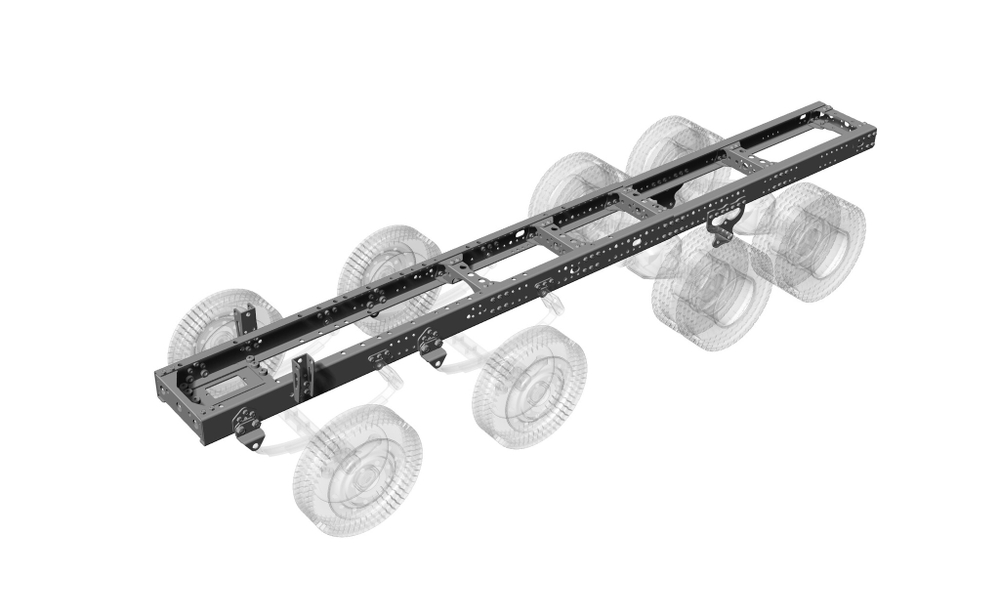 Extra long frame, for wheel formula 8x8 or 8x4. Length 625mm