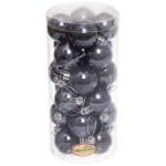 Новогодние шары 4 см (набор 24 шт) «Глянец», графит