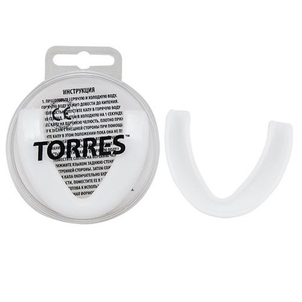 Капа боксерская TORRES, PRL1023WT, термопластичная, евростандарт CE approved, белый