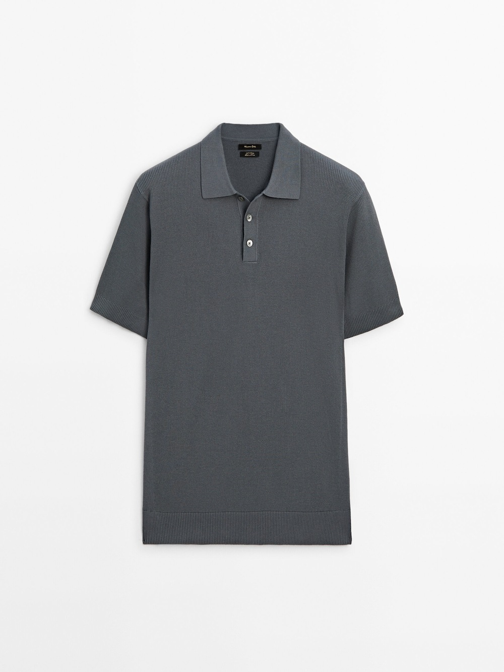 Massimo Dutti Трикотажное поло с короткими рукавами, серый