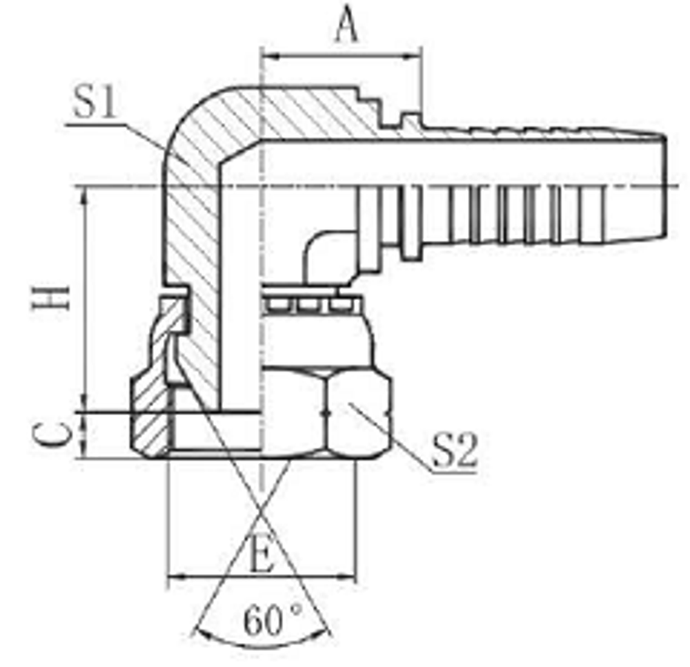 Фитинг DN 20 BSP (Г) 3/4 (90) compact
