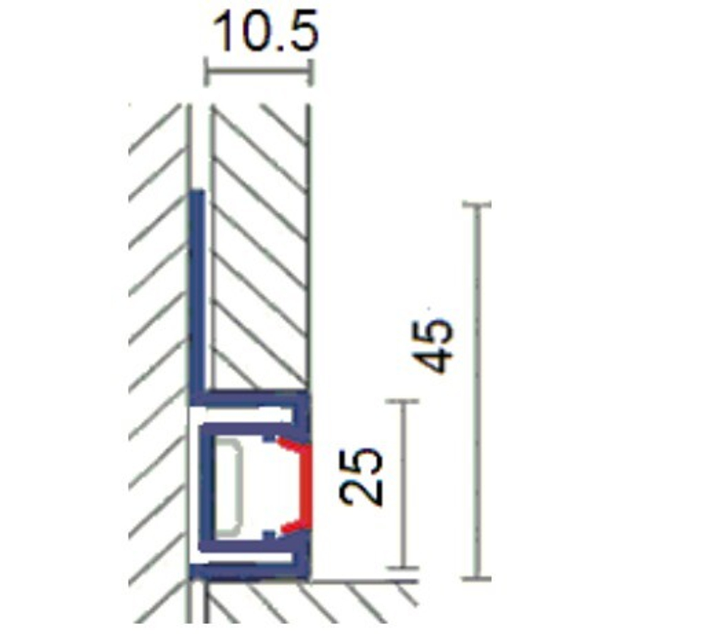 Алюминиевый плинтус для установки стеновых панелей