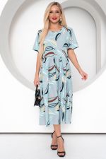 Платье Глория (мята/принт) Р11-1047/8 Nikol (Акция)
