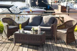 "Кон Панна" диван из искусственного ротанга двухместный, цвет коричневый