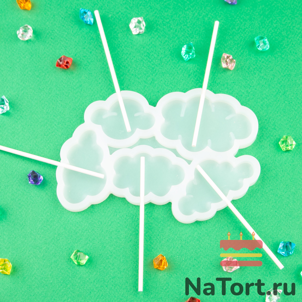 Силиконовая форма для леденцов «Облака 5 в 1»