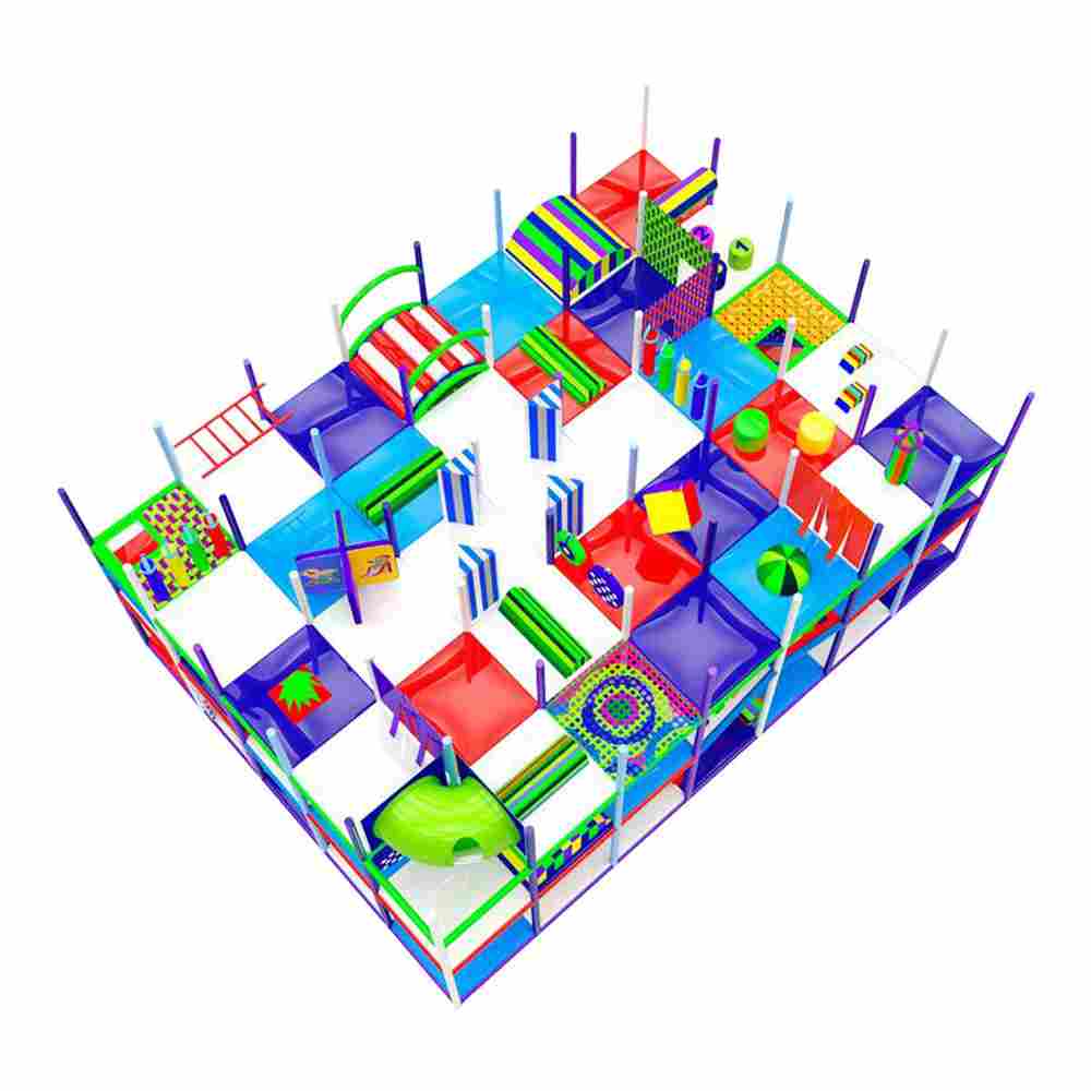 Детский уличный игровой лабиринт с крышей «Волшебный Берег» 8,61×6,15×5,2 м