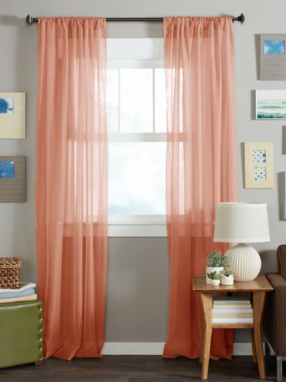 Длинные шторы. Тюль вуаль Nouvelle-2 (Grapefruit)