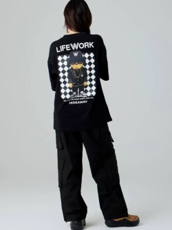 Футболка с принтом chekerboard hipdok на спине