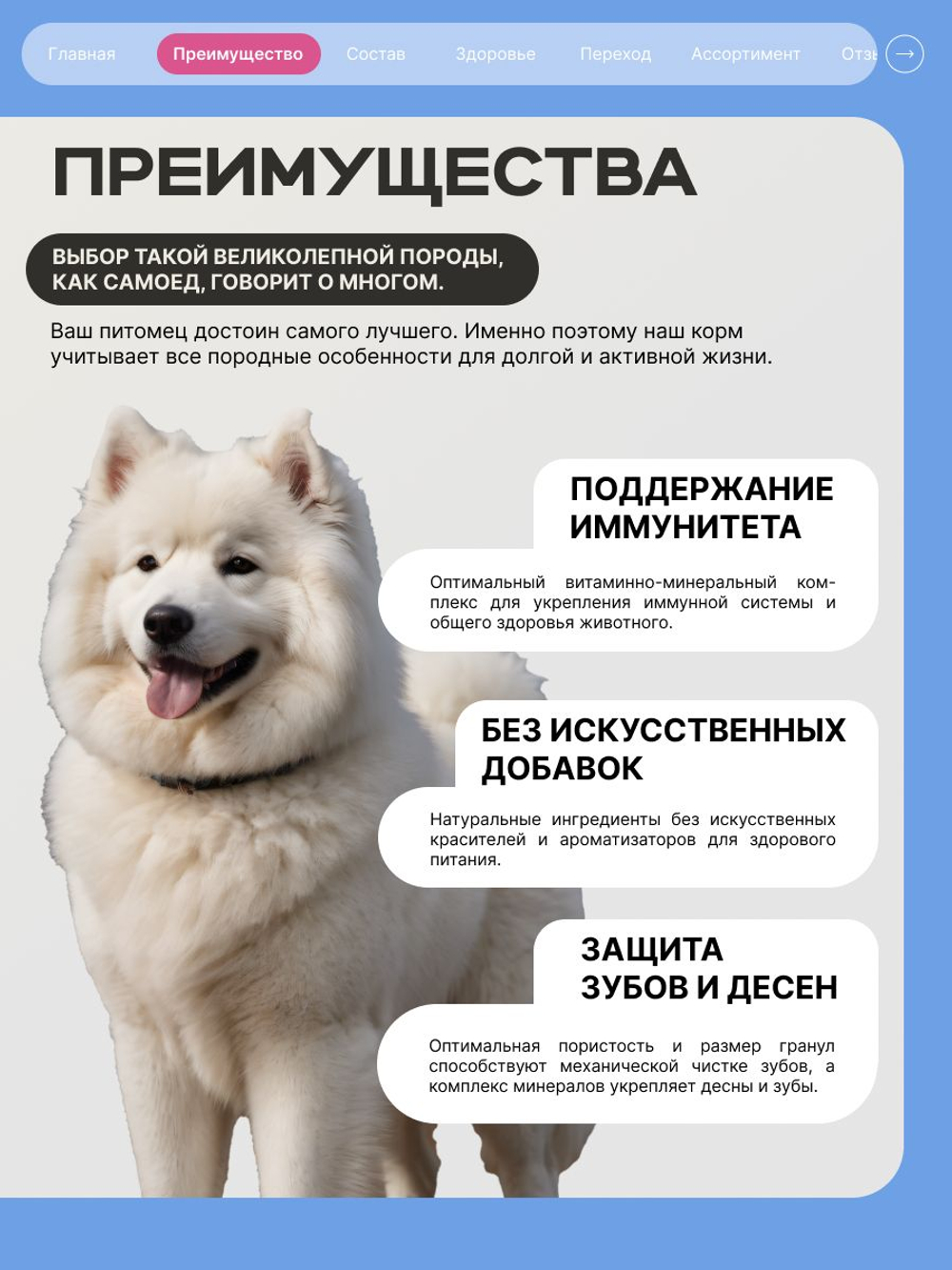 Корм сухой для взрослых собак породы Самоед, премиум полнорационный комплекс, с говядиной, 2,5 кг, QUATTRO