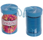 Резинки для волос детские в тубе 9шт «ЗАБАВА», цвет голубой, d-4см (наклейка Кокетка)