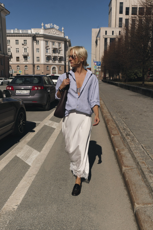 Юбка миди на резинке с кружевом wh