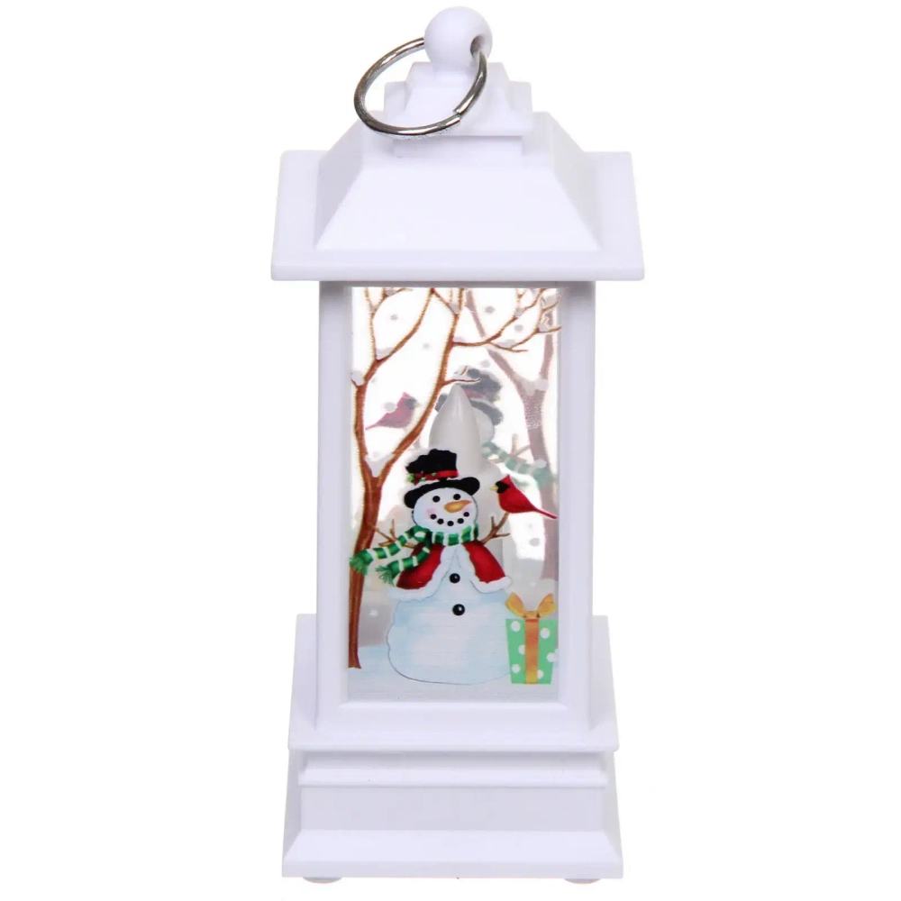 Сувенир с подсветкой «Снеговик в лесу» 12*5,5 см, белый (3хAG13)
