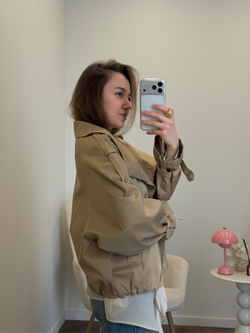 Тренч укороченный песочный