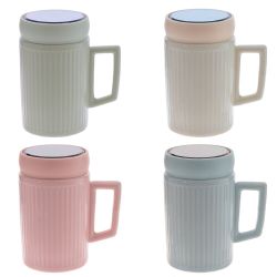 GAEM Кружка с крышкой, 400 мл, L11 W7,5 H13 см, 4в.