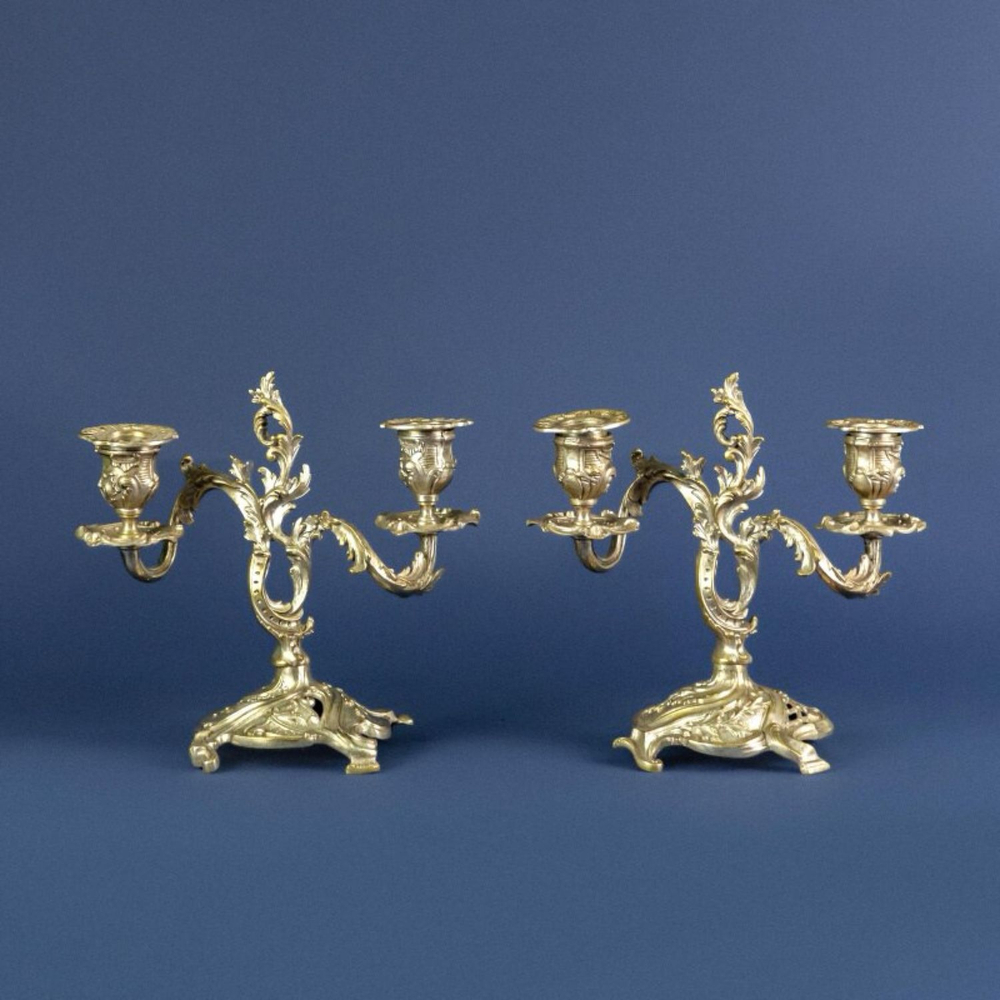 Антикварный каминный часовой гарнитур