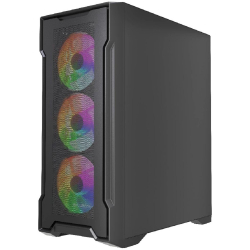 Корпус для компьютера Powercase Mistral X4B, Tempered Glass, 4x 120mm FRGB Fans, чёрный, ATX (CMXB-L4)