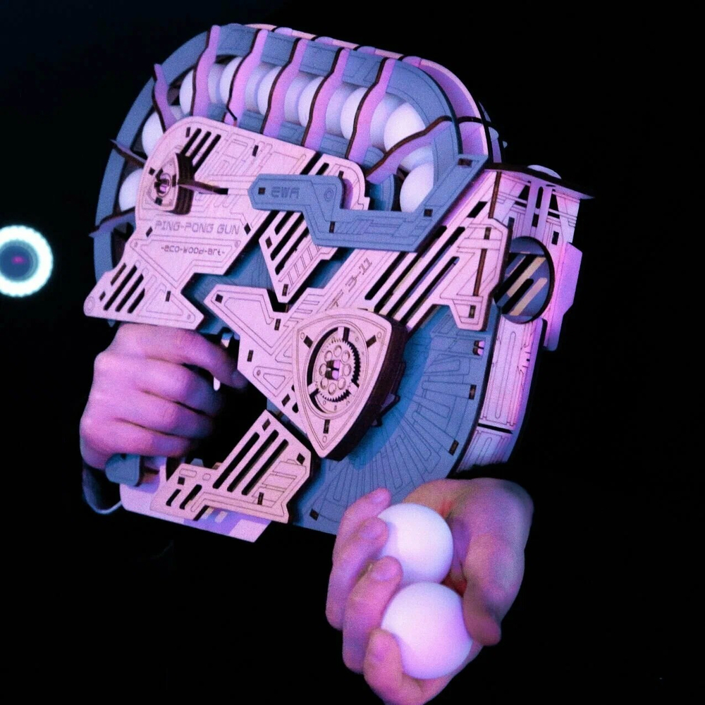 Деревянный конструктор Пинг-Понг Пушка (EWA)