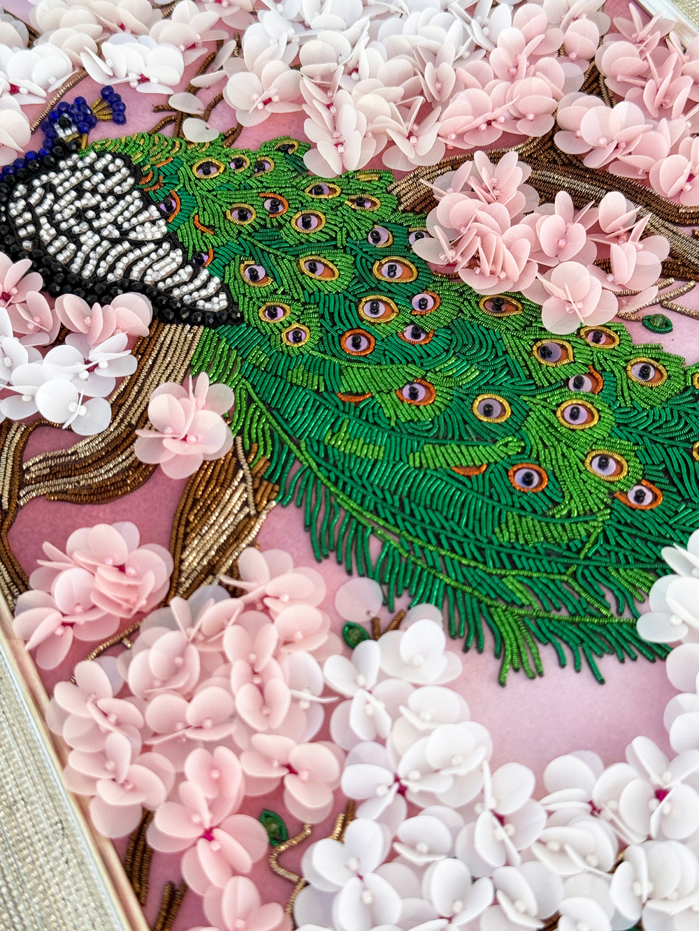 С-12 Набор для вышивания хрустальными камнями Павлин на цветущей сакуре