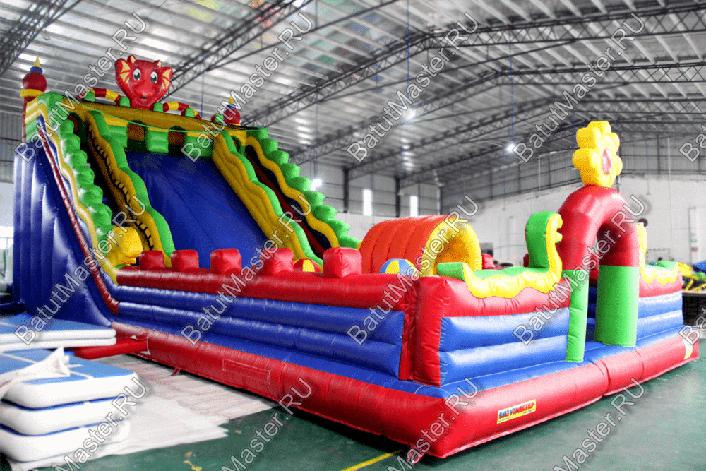 Детский надувной батут-горка "Dragons", размер 12*6*8 м