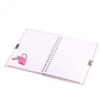 Блокнот 13,0 см * 18,0 см , гребень, Alingar, ламинация, конгрев, эффект 3D, замочек, 45 л., клетка, "Милый единорог", розовый