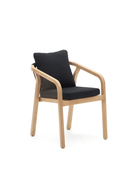 Стул Malaret, массив эвкалипта, черный