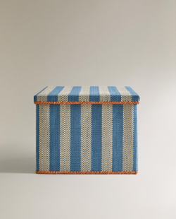 Zara Home Корзина из плетёной бумаги, цвет синий, 40 см