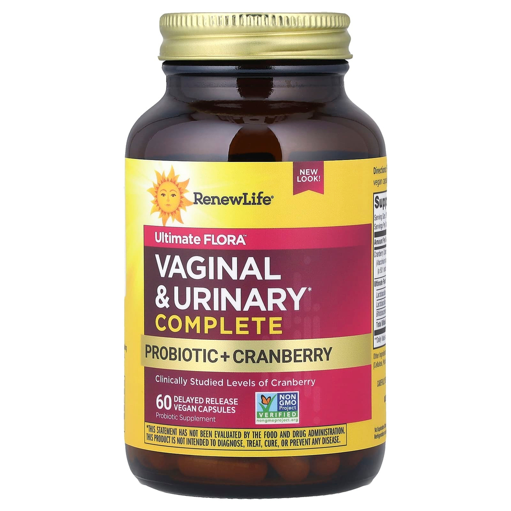 Renew Life, Women's Wellness, Vaginal & Urinary Complete, 60 Vegetarian Capsules