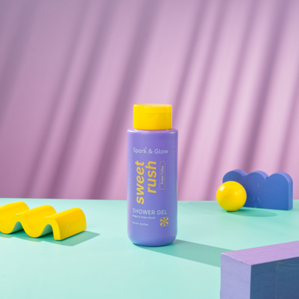 Spark&Glow Гель для душа с ароматом соленой карамели - Body wash purple toffee scent, 400 мл