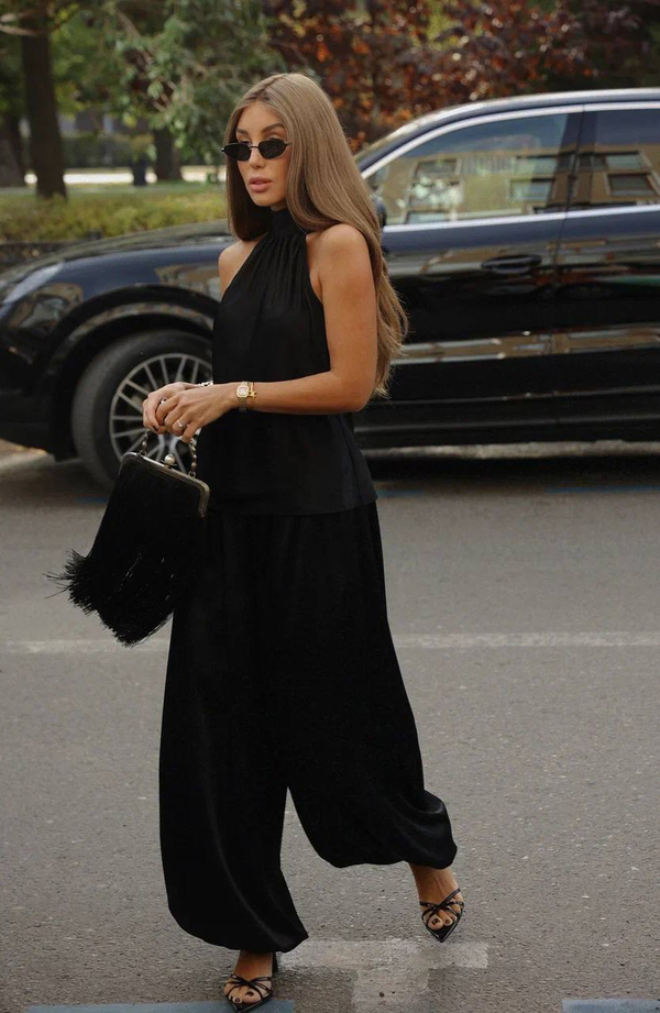 Брюки алладины в черном цвете