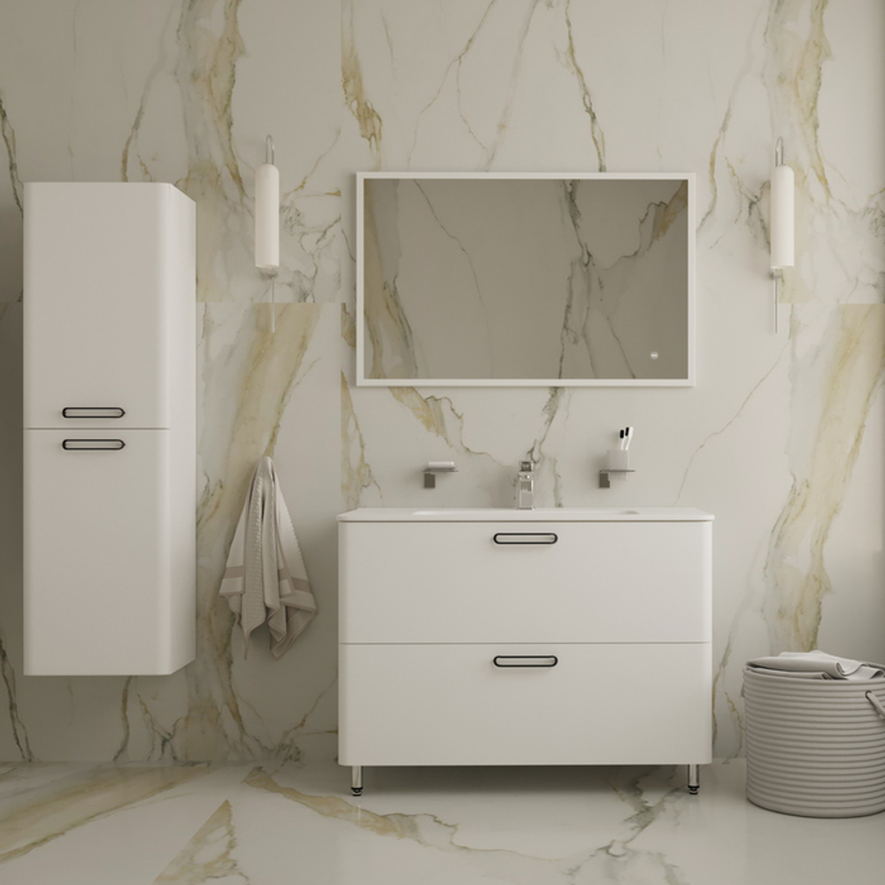 Тумба напольная с умывальником IDDIS Brick, белая, 100 см, BRI10WFi95K