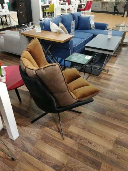 Кресло Hush Small с двусторонней подушкой, коричневое/серое