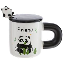 GAEM Кружка с крышкой и ложкой, 430 мл, L8,5 W8,5 H9,8 см