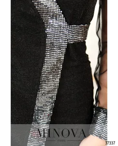 Платье 2155-черное-серебро Minova