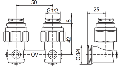 Узел нижнего подключения Oventrop Multiflex F ZB 1015884 1/2"х3/4" угловой для радиатора