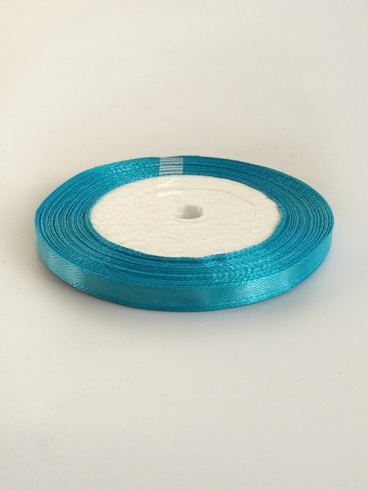 Атласная лента 6 мм (25 ярд) цвет лазурный