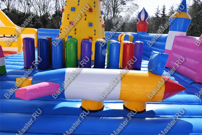 Большая площадка с высокой горкой "Дино-городок", 15*15*6 м