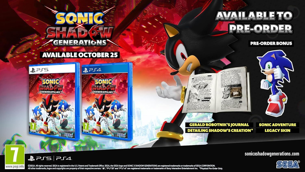 Игра Sonic X Shadow Generations Day 1 Edition (Русская версия) для PlayStation 5