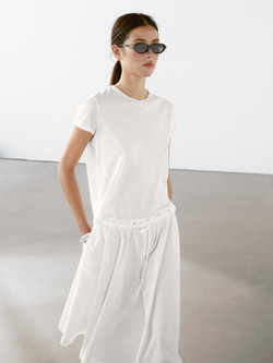 Massimo Dutti Футболка с короткими рукавами из 100% хлопка, белый