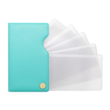 Футляр для пласт. карт на винте 67*113мм, бирюзовый