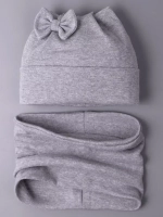 Шапка для девочки осенняя с ушками и снуд