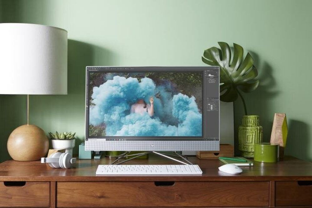 Моноблок HP 27-dp1008ur. Конфигурация: Intel Core i7 1165G7 2.8 ГГц/16 ГБ/512 ГБ SSD/Intel Iris Xe Graphics/Windows 10 Домашняя/27"/1920х1080 пикс.